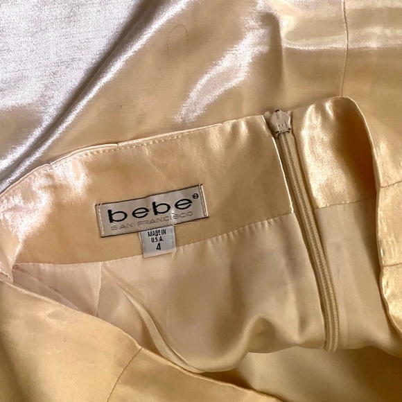 Silky White Bebe Miniskirt, Size 4 - Picture 4 of 6